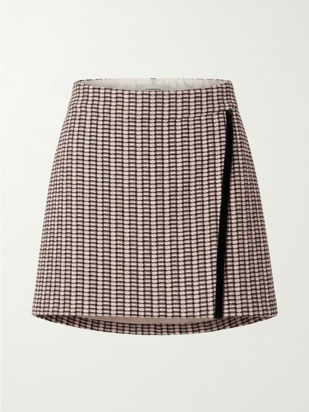 J. Crew Pink and Black Tweed Mini Skirt with Black Side Trim